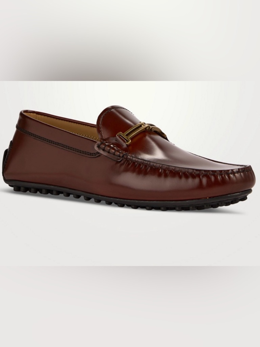NEW MEN’S TOD’S CITY GOMMINO LEATHER DRIVING SHOES DARK BRANDY 8